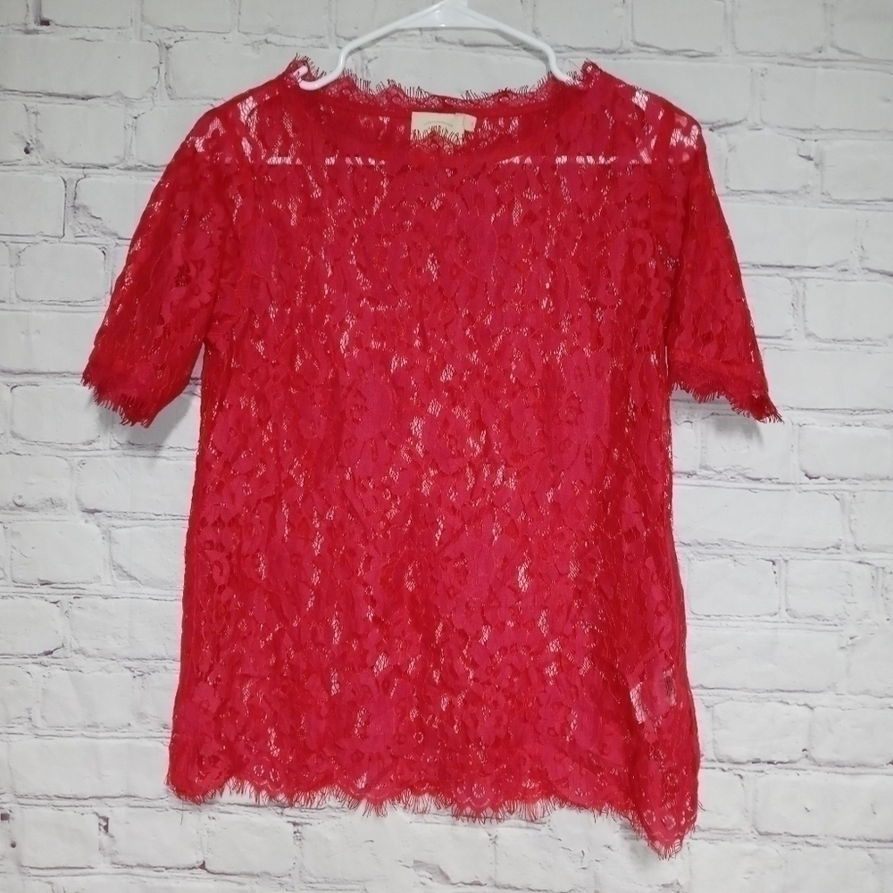 🧡VANESSA Virginia Anthropologie Lace Blouse